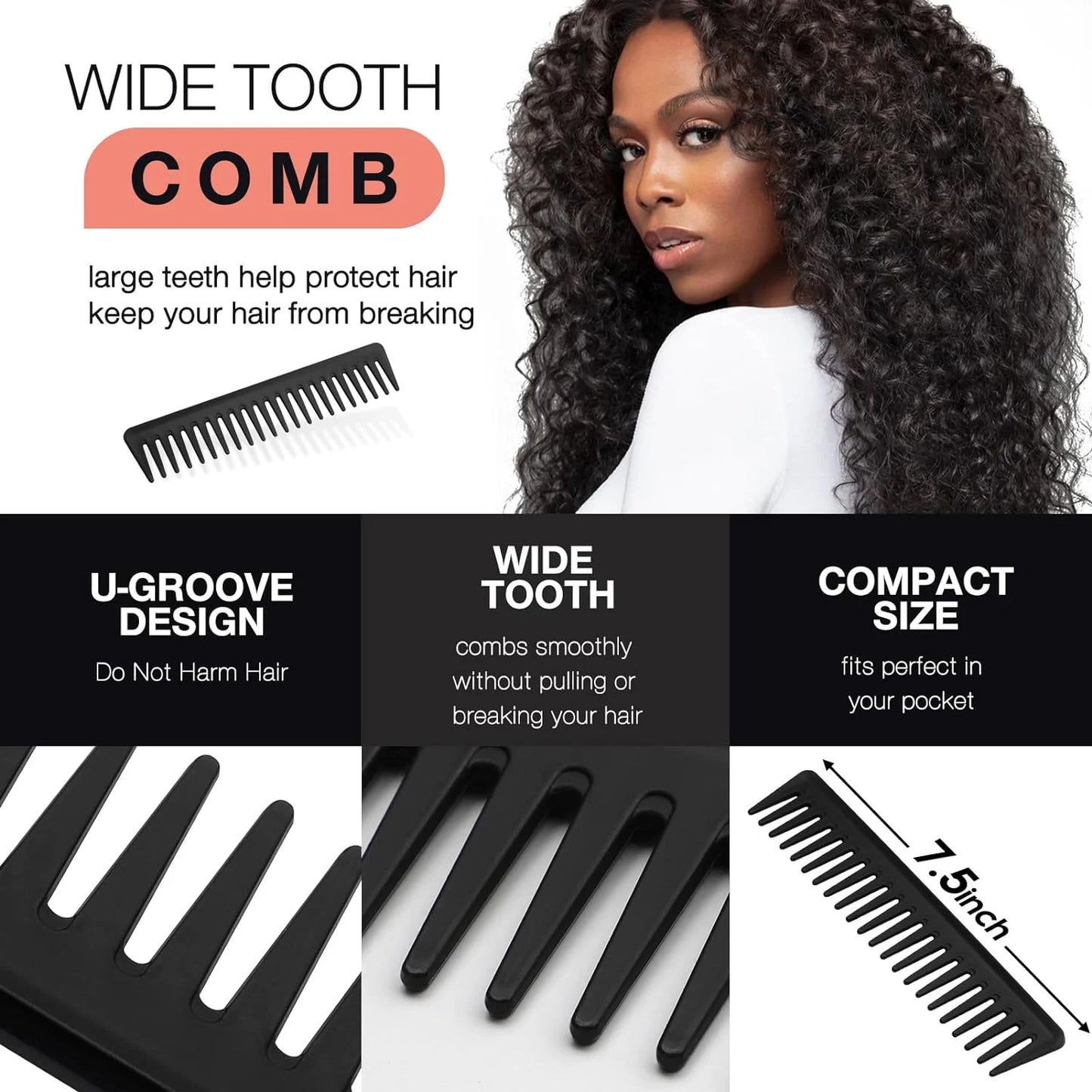 4Pcs Detangling Brush Set Getting Shine and Makes Hair Smooth, Curly Hair Brush anti Static Massage Comb Hair Styling Tools for Adult & Kids Wet or Dry Hair (4 PCS, Black+Red)